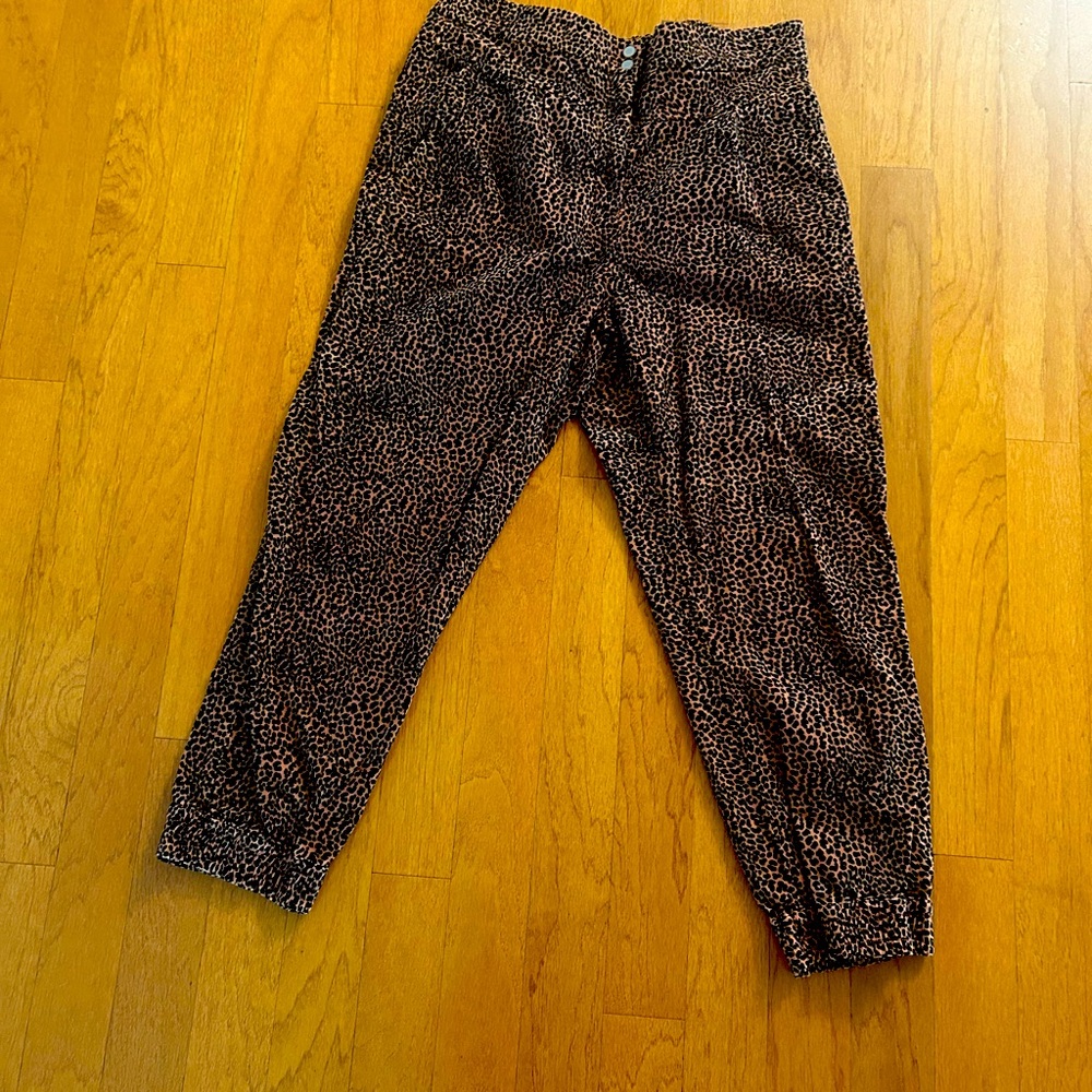 Anthropologie Brown & Black Leopard Print Jogger Pants